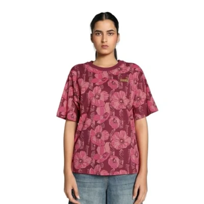 Image de Puma Class ACT TEE Tshirt imprimé, Femme, Taille: Small, Intense red