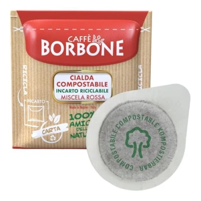 Image de Caffè Borbone Dosette Compostable, Emballage Recyclable, Mélange Rouge 150 Dosettes de Café Système ESE