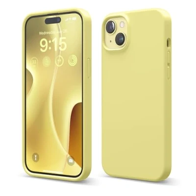 Image de elago Coque Silicone Liquide Compatible avec iPhone 15 Plus, Qualité Supérieure, Protection Intégrale [Structure Antichoc 4 Couches], Doublure Microfibre Douce Anti Rayures (Jaune)