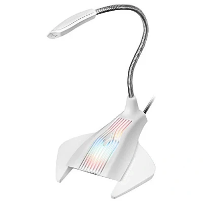 Image de Mars Gaming MMICW, Microphone USB RGB, Mute, Flexible, Plug &amp; Play, Blanc