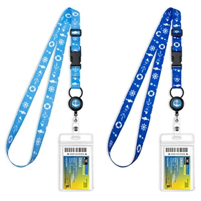 Image de cordon de croisière, réglable avec bobine rétractable, porte badge étanche pour cartes d&#039;identité Disney et toutes les croisières.