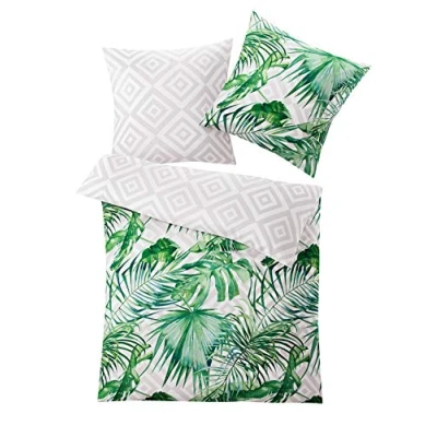 Image de Kleine Wolke Loria Parure de lit en Coton, Vert, 155 x 220 cm + 80