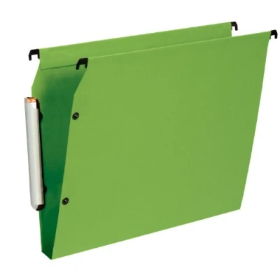 Image de Esselte LGM VisioPlus PP Dossiers Suspendus A4 Latéraux, Capacité 350 Feuilles, Fond 30 mm, Entraxe 330 Porte Étiquette XL Intégré, Lot de 10, Vert, 58139