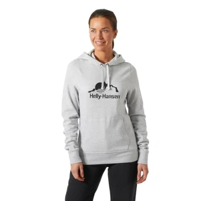 Image de Helly Hansen W Nord Graphic Pull à Capuche Sweat Femme, 952 Gris mélangé, L