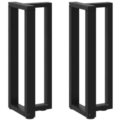 Image de vidaXL Pieds de table console forme T 2 pcs noir 25x28x(72 73) cm, pied table, en métal, meuble,