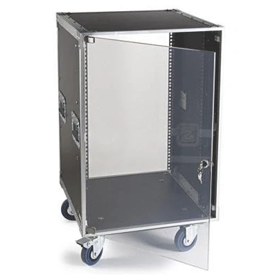 Image de Sound Rack 19&quot; avec porte transparente et serrure à clé, en contreplaqué, couvercle superior joint hermétique