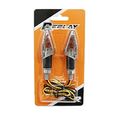 Image de CLIGNOTANT UNIVERSEL REPLAY MINI CAP A AMPOULE ORANGE TRANSPARENT NOIR (PAIRE) HOMOLOGUE CE