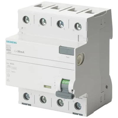 Image de Siemens 5sv interrupteur différentiel classe A 4 pôles 25 30mA 70 mm