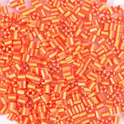 Image de Vaessen Creative perles à Repasser Jaune/Rouge 550 Bicolore pour Bijoux, Decorations DIY et Loisirs Créaifs