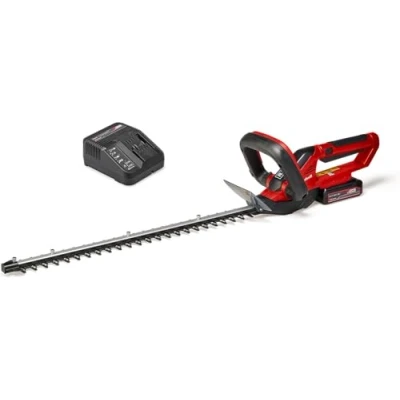 Image de Einhell Taille haies sans fil GC CH 1855/1 Li Kit Power X Change (18 V, 55 cm longueur de coupe, 18 mm écartement des dents, poignée pivotante, fourreau, avec 2,5 Ah batterie et chargeur)