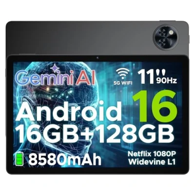 Image de DOOGEE U11 Tablette Android 16 avec Gemini AI,11 Pouces 90 Hz,16GB RAM+128GB ROM(2TB TF),Octa Core Android, 8580mAh,Corps Métallique Ultra Mince 7,9 mm,Caméra 13MP,Widevine L1/Face ID/5G WiFi