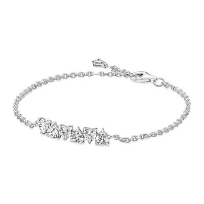 Image de Pandora Timeless Bague Halo rond scintillant en métal plaqué or 14 carats avec zircones cubiques transparentes, taille 56