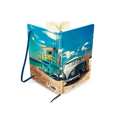 Image de BRISA VW Collection Carnet de notes Volkswagen, ligné avec couverture rigide au format A5 (Beachlife/Coloré)