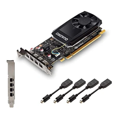 Image de Nvidia Quadro P1000 Carte Graphique Professionnelle PCIe Express 4 Go GDDR5 4X Mini DisplayPort Low &amp; High Profile Noir Comprend 8 câbles d&#039;affichage Nouvelle OEM Ordinaire en boîte