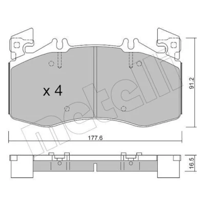 Image de METELLI 22 1270 0 Jeu de plaquettes frein préparé pour indicateur d&#039;usure MERCEDES BENZ: Classe A, CLA Coupe, GLA