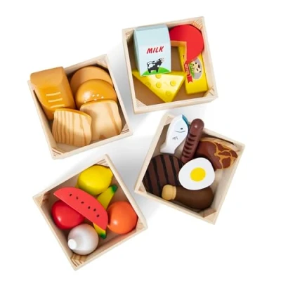 Image de Melissa &amp; Doug Groupes d&#039;aliments en bois pour enfants, Jouet éducatif et créatif, Montessori ,Cadeau garçons filles de 3 4 5 6 7 ans, Jouets bois, développement