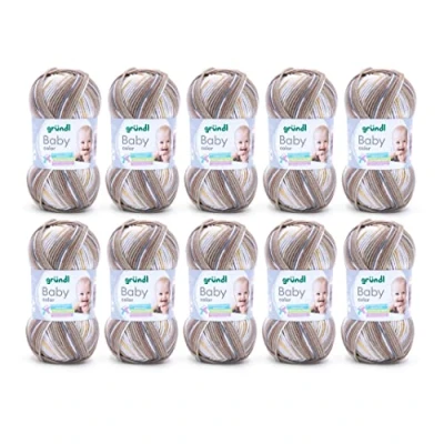 Image de Fil Gründl Baby color (fil pour tricot &amp; crochet au caractère laineux, composé de 70% d’acrylique et 30% polyamide, 50 g / 150 m, aiguilles n 3 ½ à 4 ½, 10 x g), Rose Multicolor
