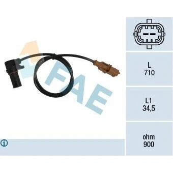 Image de Capteur d&#039;angle, vilebrequin FAE 79077