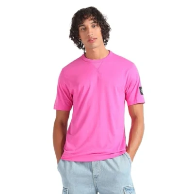 Image de Calvin Klein Jeans Badge Regular Tee J30J323484 Hauts en Tricot à Manches Courtes, Rose (Pink Amour), XL Homme
