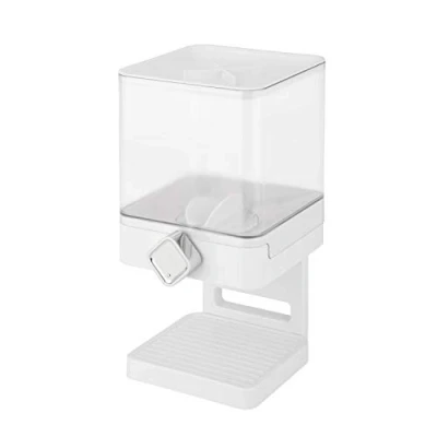Image de Honey Can Do KCH06129 Distributeur Unique Édition Compact Bambou Blanc/Chrome 16 x 16,18 31,12 cm 500 g 17,5 Oz