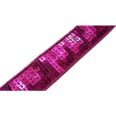 Image de Ruban Galon Bande Paillettes Sequins FUCHSIA Au Mètre Largeur 24 mm 6 Rangs de (fuchsia)
