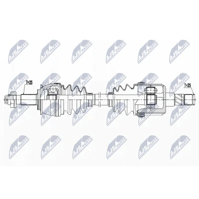 Image de NTY NPW PL 127 Arbre de transmission Essieu avant gauche 605 OPEL: Mokka / X