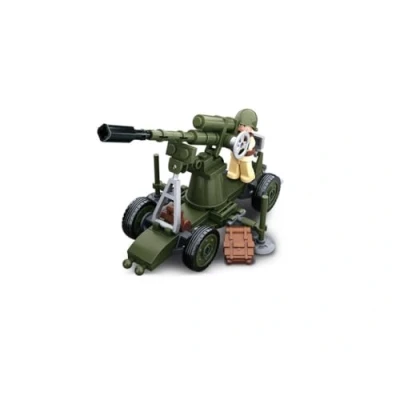 Image de Sluban SL07124, WWII Mini kit de Construction Canon (77 pièces) [M38 B0678C], Jeu, Blocs Serrage, Soldats, avec Figurine, armée WWII, Multicolore, 4 Ans