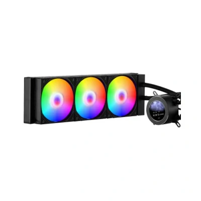 Image de Watercooling VEVOR Ventilateur Refroidissement PC avec 3 Ventilateurs Pompe PWN 120 mm, Écran LCD 2,1&#039;&#039; Lumière ARGB