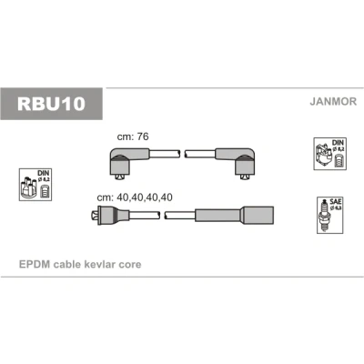 Image de JANMOR RBU10 Jeu De Fils d&#039;Allumage RENAULT: CLIO 1, R11 3/5 portes