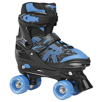 Image de Roces Quaddy 3.0 Boy Patins à roulettes pour garçon Taille réglable, Fille, 550094, Noir/Bleu, 30/33