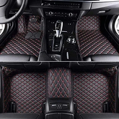 Image de ZYLXJ Custom Tapis de Sol pour Audi Q3 Q5 Q7 SQ5 TT A4 A5 A6 A7 S3 S5 S6 S7 A1 A3 A8 S8 RS8 RS4 Voiture Protection ImperméAble AntidéRapant Accessoires Blackred