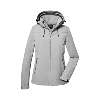 Image de killtec Femmes Veste softshell/veste d&#039;extérieur avec capuche amovible Damen Softshelljacke, gris, 46, 41113 000
