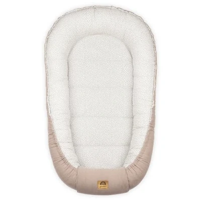 Image de PIMKO Reducteur de Lit Bébé mousseline Cocon 100% Coton Nid Bébés Nouveau né avec Baby Nest Beige à pois