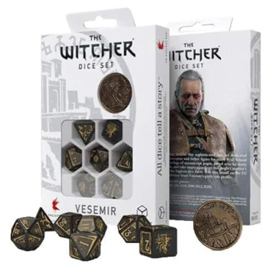 Image de Q Workshop 91391 Set Witcher Dice Vesemir The Sword Master (7) Cardgame, Multicolore