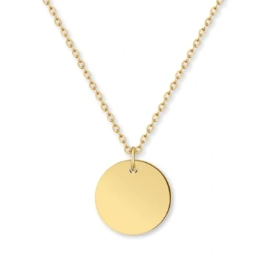Image de GD GOOD.designs EST. 2015 Collier femme Or avec plaquette de Coin Résistant à l&#039;eau Chaîne en acier inoxydable pendentif cercle rond I Taille réglable 40+5cm