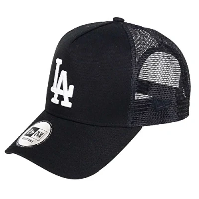 Image de New Era Los Angeles Dodgers A Frame Trucker Cap Black White Edition One Size