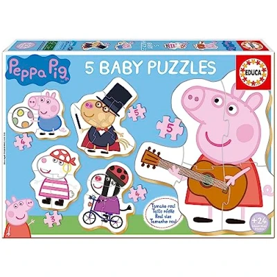 Image de Educa Peppa Pig Baby Puzzles. 5 Puzzles progressifs de 3 à pièces. Recommandé partir 24 Mois (18589)