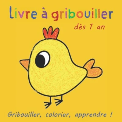 Image de livre à gribouiller dès 1 an: Premier de coloriage avec 50 motifs simples gribouiller, colorier, apprendre et reconnaître des objets animaux