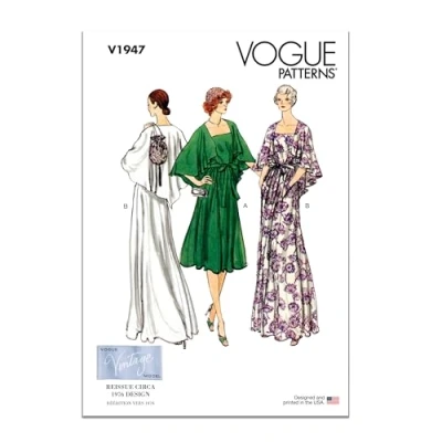 Image de Vogue Patterns V1947B5 Robe de soirée vintage années 70 B5 (36 38 40 42 44)