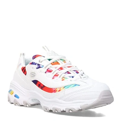 Image de Skechers D&#039;lites Summer Fiesta Baskets Femme Blanc (White Trubuck/multi Mesh/white Trim Wmlt) 37 EU