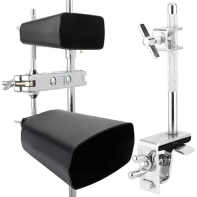 Image de support de cloche vache, kit batterie jazz, tambour, pince multiple, cerceau durable, ajustement haut ou bas pour
