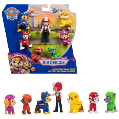 Image de Paw Patrol Pat Patrouille Coffret Cadeau 7 Figurines Air Rescue Figurine À Collectionner Mission Voltige Jouet Enfant 3 Ans Et +
