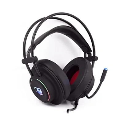 Image de CoolBox DeepLighting Casque Gaming PC avec Microphone omnidirectionnel et éclairage LED, contrôle du Volume, Compatible pc, PS4 Xbox One (Adaptateur Inclus)