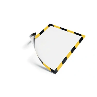 Image de Durable Duraframe Magnetic Security Cadre d&#039;Affichage Sécurité Aimanté Bicolore Jaune/Noir Lot de 5