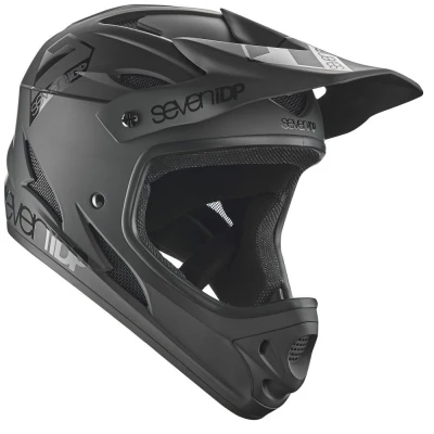 Image de 7 iDP M1 Casque intégral de VTT pour vélo Montagne avec Ventilation complète (Noir Mat/Noir Brillant, M)