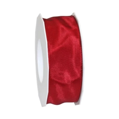Image de PRÄSENT C.E. Pattberg Lyon Ruban Taffetas avec Fil de Fer Rouge Rubis Largeur 40 mm Longueur 25 m