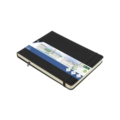 Image de Kangaro Art Carnet de croquis A5 Landscape Noir Couverture rigide PU 80 feuilles 140 g Papier crème