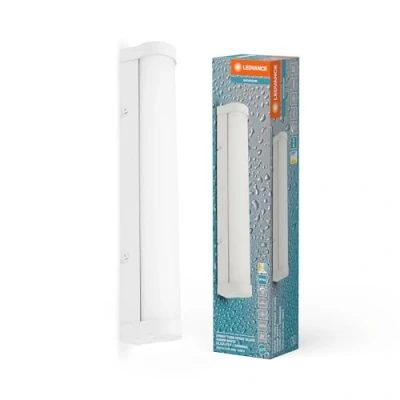Image de LEDVANCE ORBIS Tube Spiegel /Wandleuchte mit LED, gefrostetes Glas/weiß, 9W, 900lm, dimmbar, 3000/4000K über Wandschalter einstellbar, 40cm Durchmesser, IP44 Schutz vor Fremdkörpern/Spritzwasser