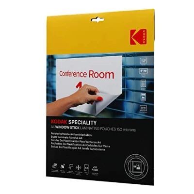 Image de KODAK Window Stick KD LMA4RW PK10C Pochettes de plastification A4, 150 Microns, Lot 10