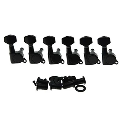 Image de Kaish Noir 6 Inline Tuning touches Tuners Mécaniques pour guitare Strat Tele